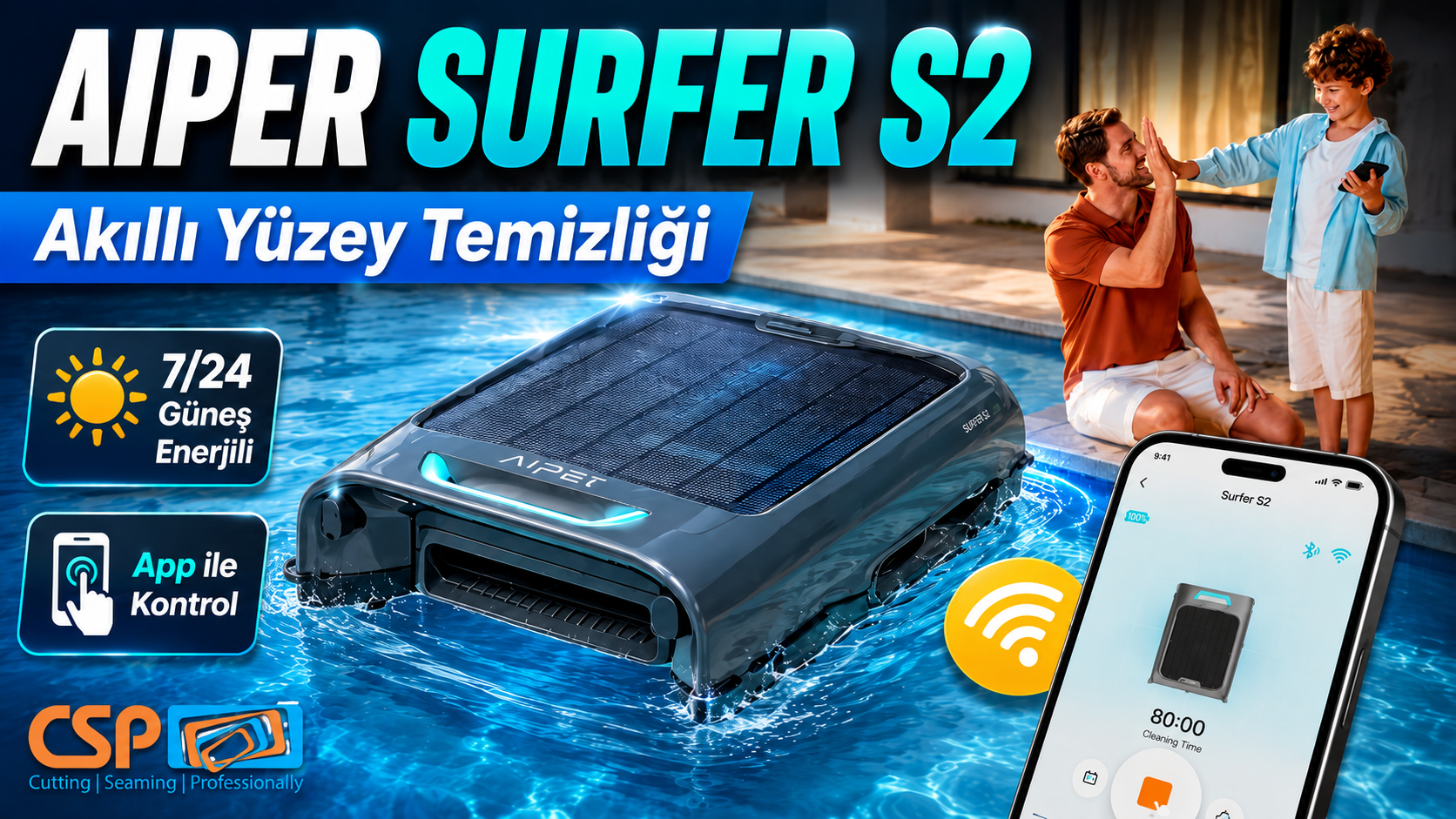 Aiper Surfer S2, Havuz yüzey temizliği artık çok daha akıllı, pratik ve zahmetsiz.
